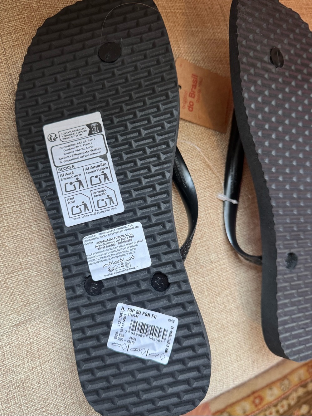 Havaianas Womens Square Fusion Thong Flip Flop Sandals Size 11/12 NWT - Picture 9 of 11